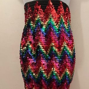 Parisian Collection Women’s Multicolored Sequin Pencil Skirt